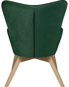 Tmavozelené zamatové kreslo Niko – Ropez