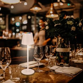 Briloner 7517016 - LED RGB stmievateľná stolová lampa CILANO 3W/5V IP44 2000 mAh biela