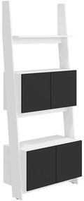 Regál Rack 80-2D Biely/čierna