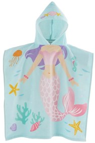 Svetlomodré bavlnené detské pončo Mermaid – Catherine Lansfield