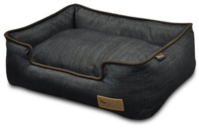 Tmavomodrý pelech pre psa 110x95 cm Lounge Bed Denim Medieval Blue / Dark Chocolate XL – P.L.A.Y.