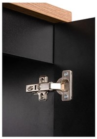 Koupelnová sestava Nova Black se skříňkami a umyvadly 140 cm černá/dub evoke