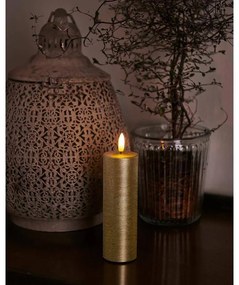 SIRIUS LED vosková sviečka Sille, 15cm, zlatá, d. 5cm
