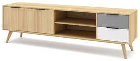TV stolík z borovicového dreva v prírodnej farbe 180x53 cm Elfa - Marckeric