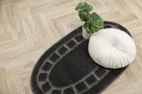 Kúpeľňový koberček Ocean tmavosivý ovál