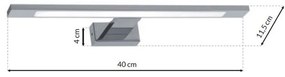 Nástenné LED svietidlo Shine, 1x LED 7w, 4000k, (40 cm), ch