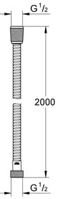 GROHE 22103000 - sprchová hadica VITALIOFLEX METAL LONG-LIFE 2000 mm, chróm