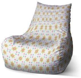 Sablio Sedací vak Bean Farebné kvetinky - 100 x 90 x 45 cm