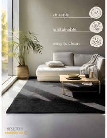 Čierny jutový koberec 80x150 cm Bouclé – Hanse Home