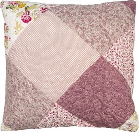 Fialová obliečka na vankúš s kvetmi Patchwork - 50*50 cm