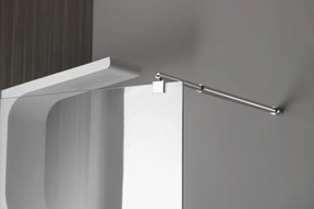 Aqualine Aqualine, WALK-IN stena na inštaláciu na múr so vzperou, jednodielna, 1000 mm, sklo číre, WI101