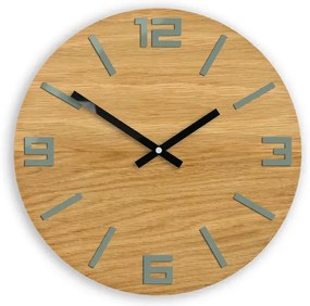 Nástenné hodiny Arabic Wood hnedo-šedé