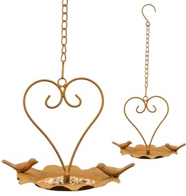 Závesné napájadlo pre vtáky Lucia, 46x22 cm, kov, žltá