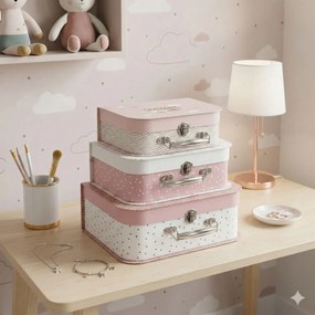 Detský kufrík Mia, sada 3ks, ružová