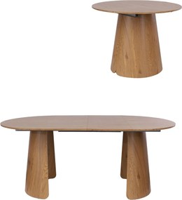 Okrúhly rozkladací stôl Enzo M Plus, 100–180 cm, divoký dub