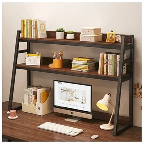 Multifunkčná 3-poschodová polica VERTEX čierna/orech