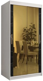 Skriňa Platinum T3 100 biely mramor/čierna