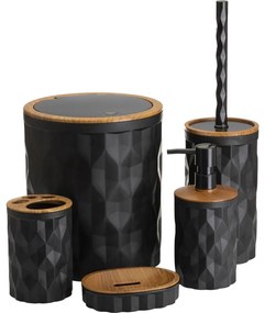 Kúpeľňový set REINA 5 ks čierna/hnedá