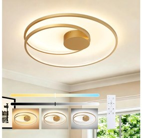 Brilagi- LED stmievateľné stropné svietidlo TWISTER LED/75W/230V pr. 70 cm zlaté + diaľkové ovládanie