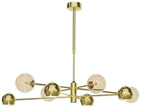 Jupiter 1969 - Luster na tyči MOKA 4xGU10/10W/230V + 4xG9/10W/230V zlatá/béžová
