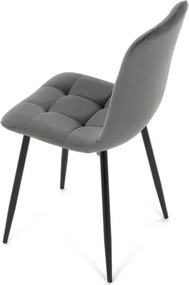 Jedálenská stolička zamatová, sivá CT-281 GREY4