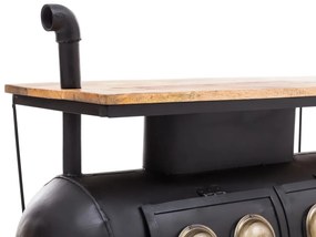 furniture-nabytek.cz - Masívna podumývadlová skrinka z recyklovanej borovice, lakovaná, čierna – 184×43×78 cm