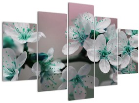 Obraz kvetov - tyrkysové (150x105 cm)