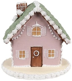 Gingerbread House 12 Cm Pink Plastic Gingerbread House - 13*13*12 cm