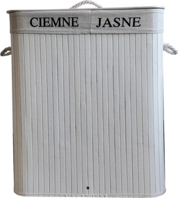 TRENDIE Bambusový kôš na prádlo 100l biely + DARČEK