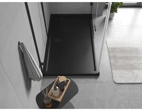 Mexen Flow Slim, obdĺžniková sprchová vanička 140 x 95 cm, čierna matná, 46R709514
