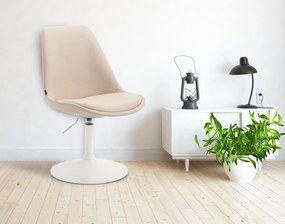 Stolička Maverick W - látka, podnož kov biela matná - Krémová
