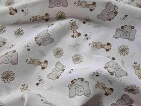 PREM -  PREM Látková plienka s potlačou ZOO cream Bavlna, 70/70 cm