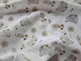 PREM -  PREM Látková plienka s potlačou ZOO cream Bavlna, 70/70 cm