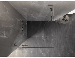 Mexen Lunar, L Duo výklopný sprchový kút 70 x 70 cm, 8mm číre sklo, oceľový profil, 834L-070L-070P-97-00