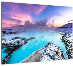 Obraz - Modrá lagúna na Islande (70x50 cm)