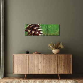 Obraz šišky (s hodinami) (90x30 cm)