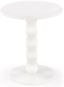 Odkladací stolík Cirilla 40 cm z masívu biely