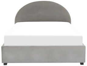 Zamatová posteľ s úložným priestorom 140 x 200 cm sivá VAUCLUSE Beliani