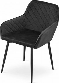 AKCIA Čierna zamatová stolička NOLA II. trieda