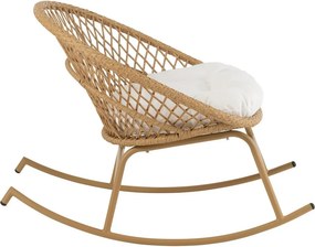 Béžové ratanové hojdacie kresielko Zayo Beige - 118*82*78 cm