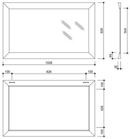 Sapho Sapho, CORONA zrkadlo v drevenom ráme 628x1028mm, šampaň, NL721