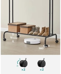 Mobilný stojanový vešiak LINEA čierny