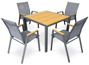 Autronic Záhradný stôl, kov, polywood, hnedá, AZT-S1209 OAK