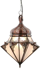 Orientálna závesná lampa Jawhara biela