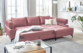 Rohová sedacia súprava Paris, staroružová látka, pravý roh