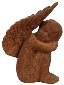 Dekoratívna hrdzavá figúrka anjel sediaci - 11*7*15 cm
