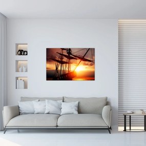 Obraz - Staroveká pirátska loď (90x60 cm)