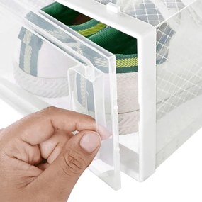 Úložné boxy na topánky biele ABO-E1008 WT (8 ks)
