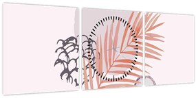 Obraz - Fialový minimalizmus N⁰3 (s hodinami) (90x30 cm)