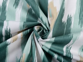 Biante Zamatová obliečka na vankúš s lemom Tamara TMR-025 Zeleno-béžovo-biele žíhané pásy 40 x 40 cm